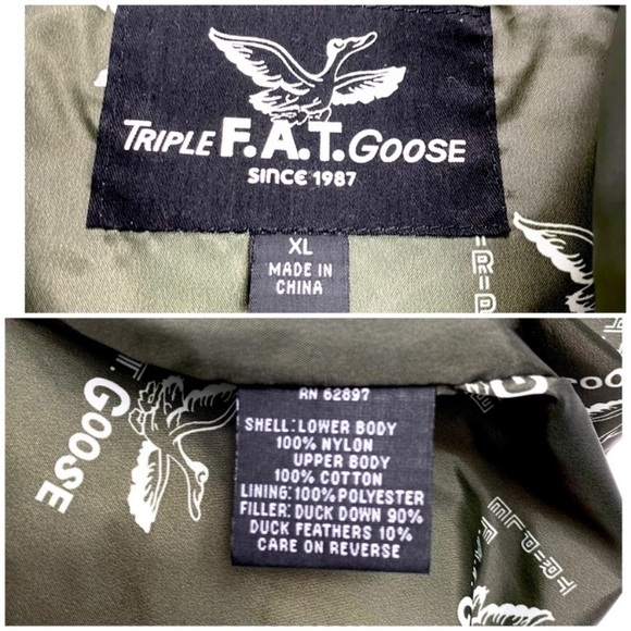 TRIPLE F.A.T. Goose Duck down Puffer Color-block Vest in Green with Black - Picture 5 of 11